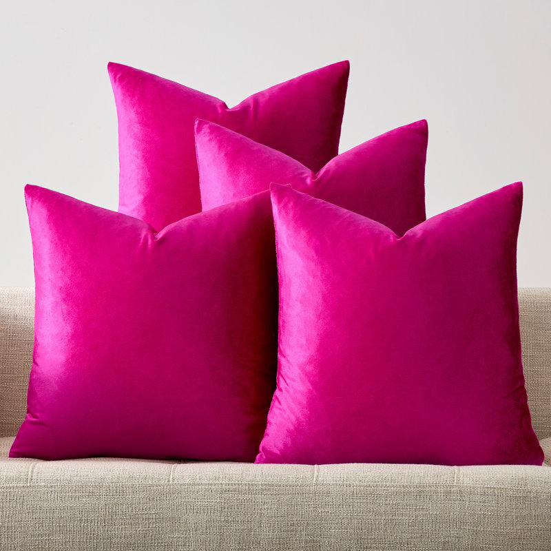 Ensemble de 4 housses de coussin en velours de luxe, housse décorative douce pour canapé-lit, salon, canapé, chambre à coucher