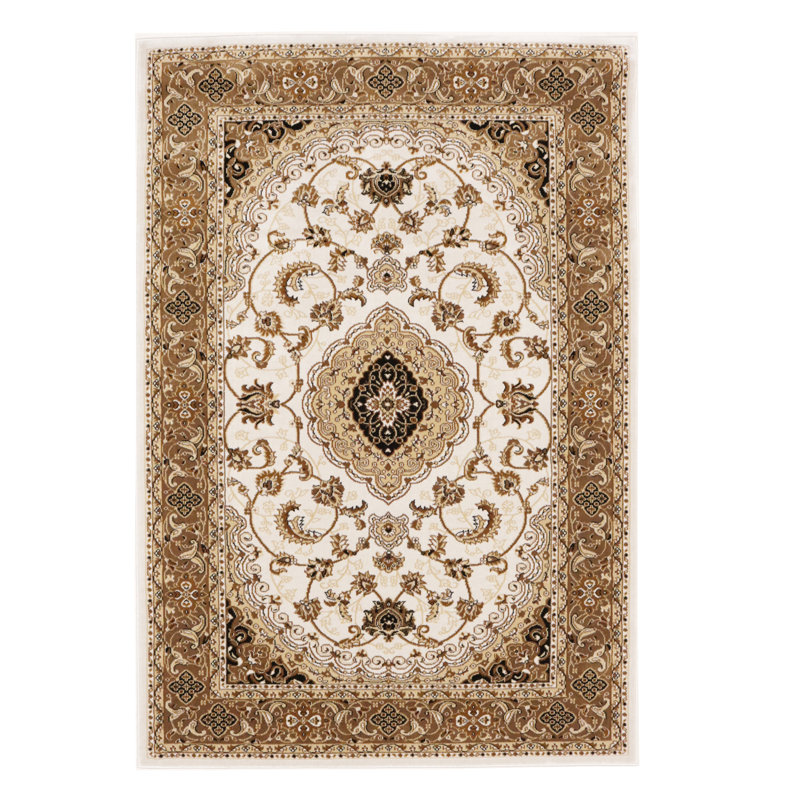 Tapis de style oriental floral ivoire Gachette 4 pi 2 po x 6 pi 1 po