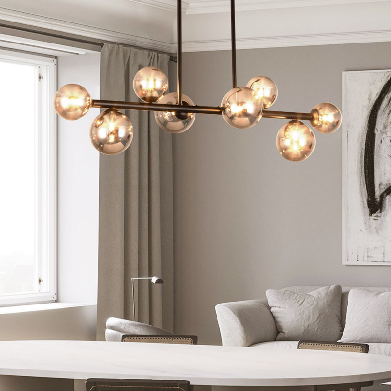 Luminaire globe en verre noir