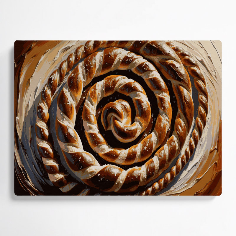 Desserts bretzels, art mural en métal noir, H 11 po x l 14 po