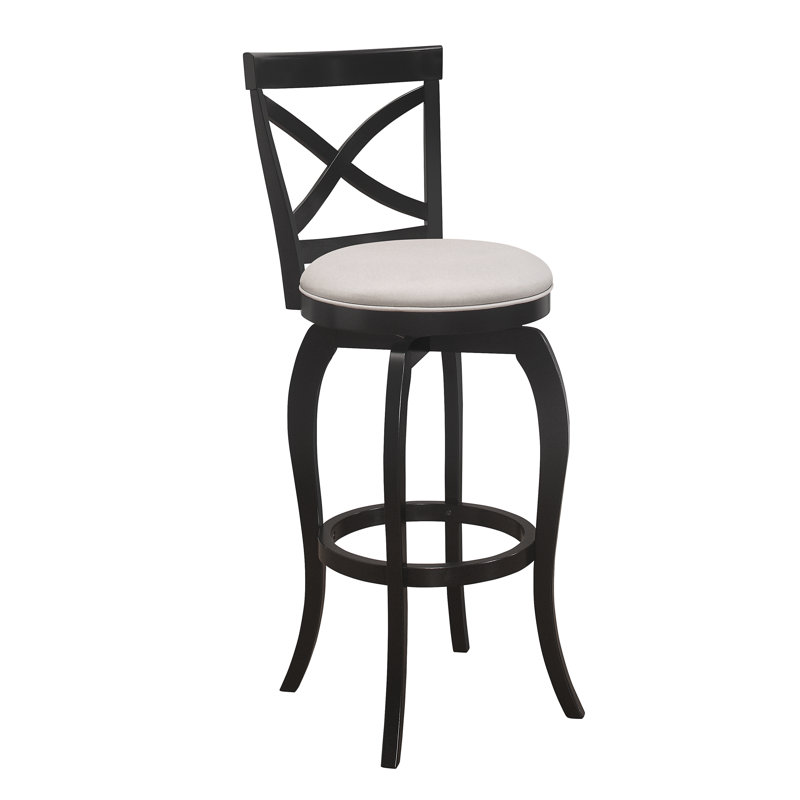 Tabouret de bar et de comptoir pivotant Brumback, Noir, Tabouret de bar (hauteur du siège 31,25 po)