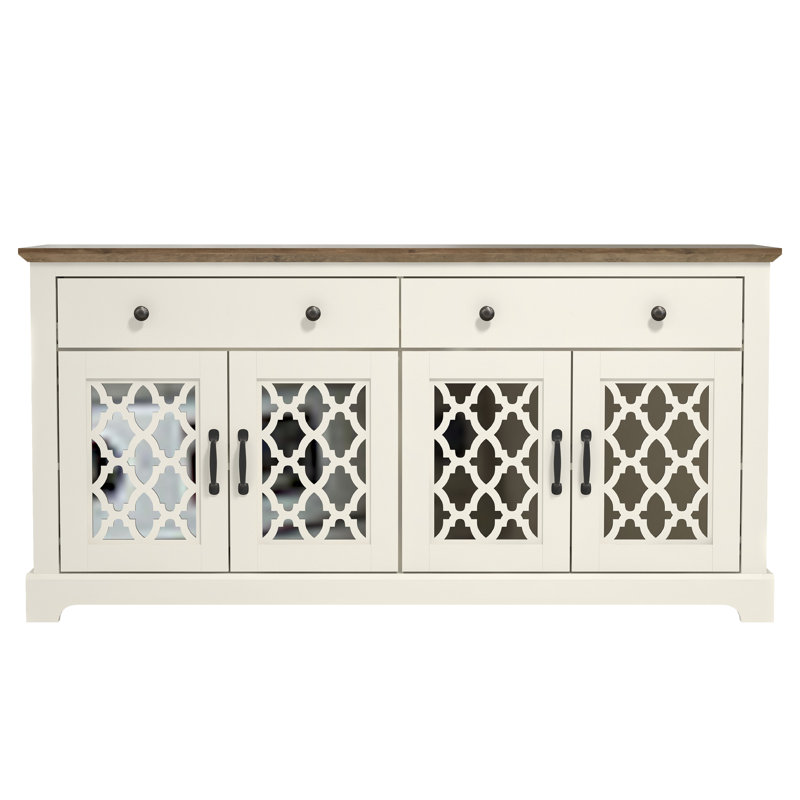Blaire 2 Drawer Sideboard, Ivoire / chêne noueux, Moorish