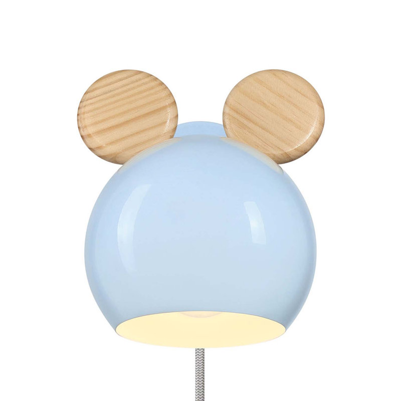 Applique murale Topsy à une lumière, Oreilles de souris, Bleu ciel