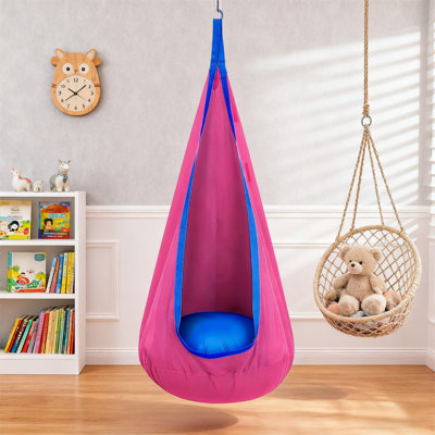 Kid's Hanging Chair Swing Hammock, 1 Count Colourful Swing Chair With Inflatable Cushion, Outdoor Hammock Camping Hanging Chair Swing Hammock Hanging