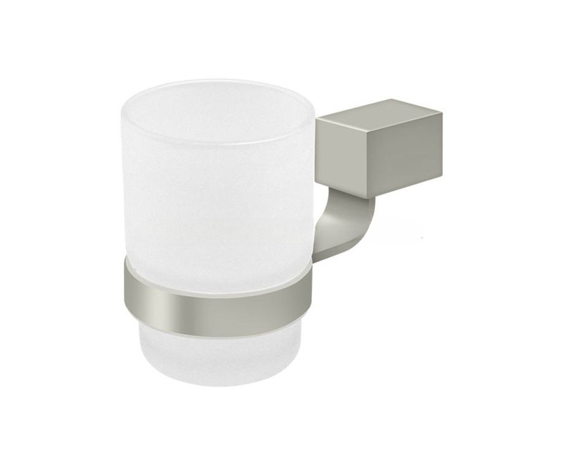 Deltana ZA2014-15 3-3/4" Height ZA Series Frost Glass Tumbler Set Satin Nickel