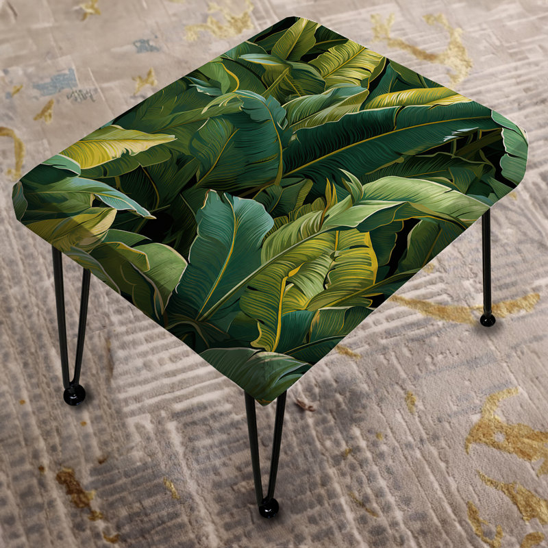 Motif tropical de feuille de bananier vert - repose-pieds rectangulaire tropical