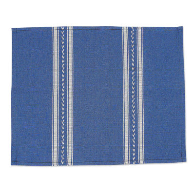 Ebern Designs Handmade Magical Blue Cotton Placemat