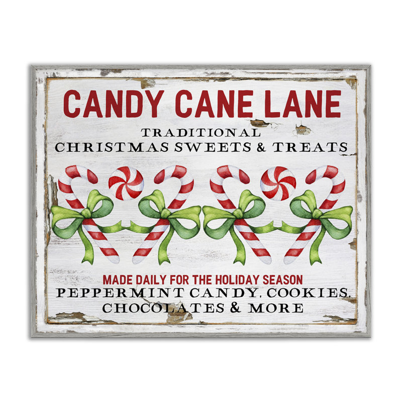 «Candy Cane Lane», art de la giclée encadrée par Creatif Belle, Estampe numérique Farmhouse, H 24 po x l 30 po