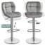 Modern Velvet Adjustable Height Counter Swivel  Stool Bar Chair with Footrest -1235305298