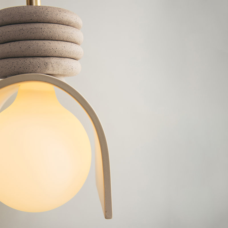 Lunar Pendant, Cream, Plug-in, No
