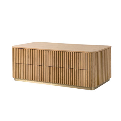 Jadida Lucrecia Modern 47.75"W Fluted Lift-Top Coffee Table WIth Storage