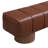 Upholstered Dining Bench For Dining Room, No-Assembly End Of Bed Entryway Bench Ottoman For Bedroom Living Room, Brown PU Stool Top Wood Leg 300 LBS Weight Capacity