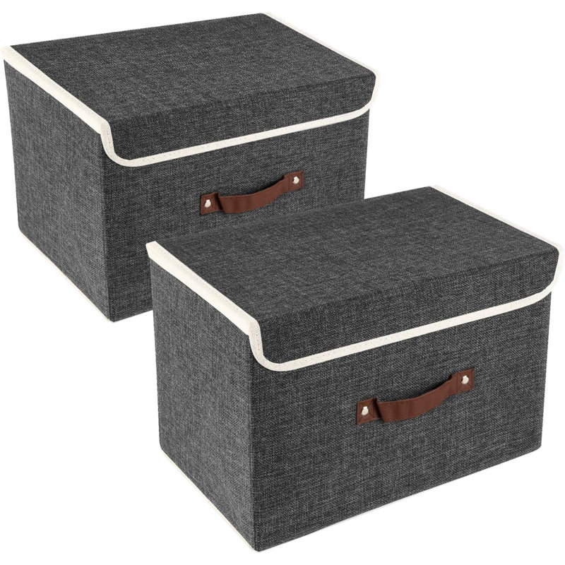 Breakwater Bay Fabric Bin, Black