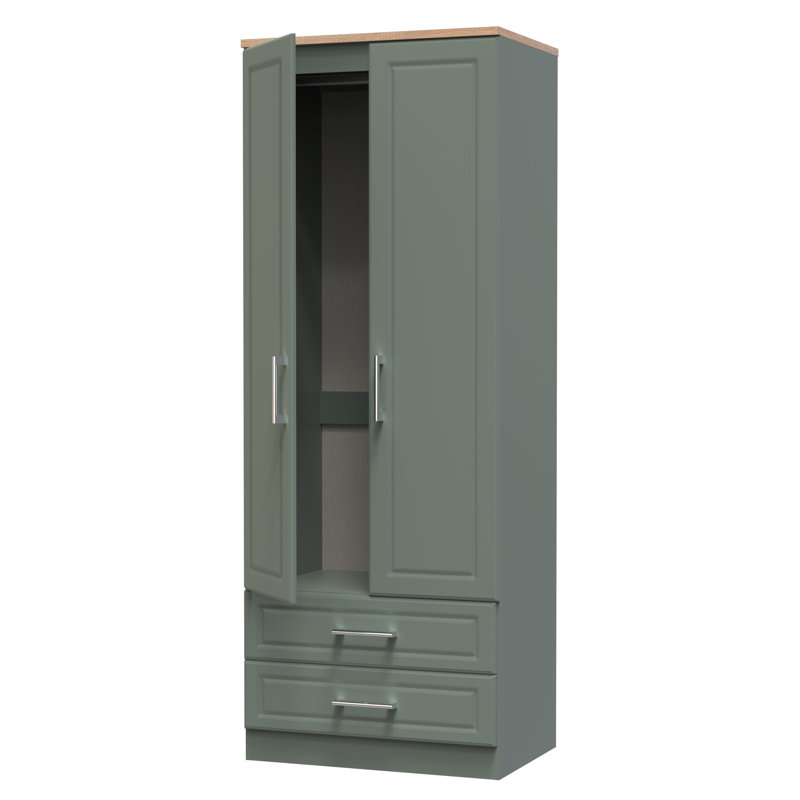 Aalysia Manufactured Wood Wardrobe, Reed Green/Bardolino Oak