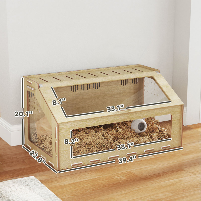 Cage à hamster 39 po avec fenêtre et plateau ouvert