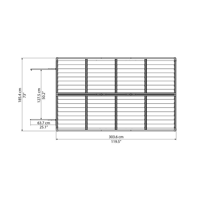 Skylight 10 ft. W x 6 ft. D Apex Polycarbonate Shed