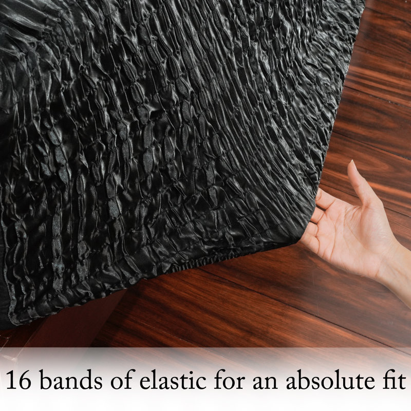 Smooth Satin BedTite Tight Grip Sheet Set, Black, Full/Double