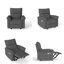 Fauteuil inclinable électrique Zero-Wall, étagère murale en tissu 31 po avec port USB-C, velours flocon de neige-1461813738