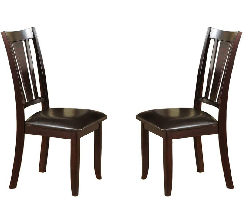 Ensemble de 2 chaises d'appoint simples et contemporaines en simili cuir