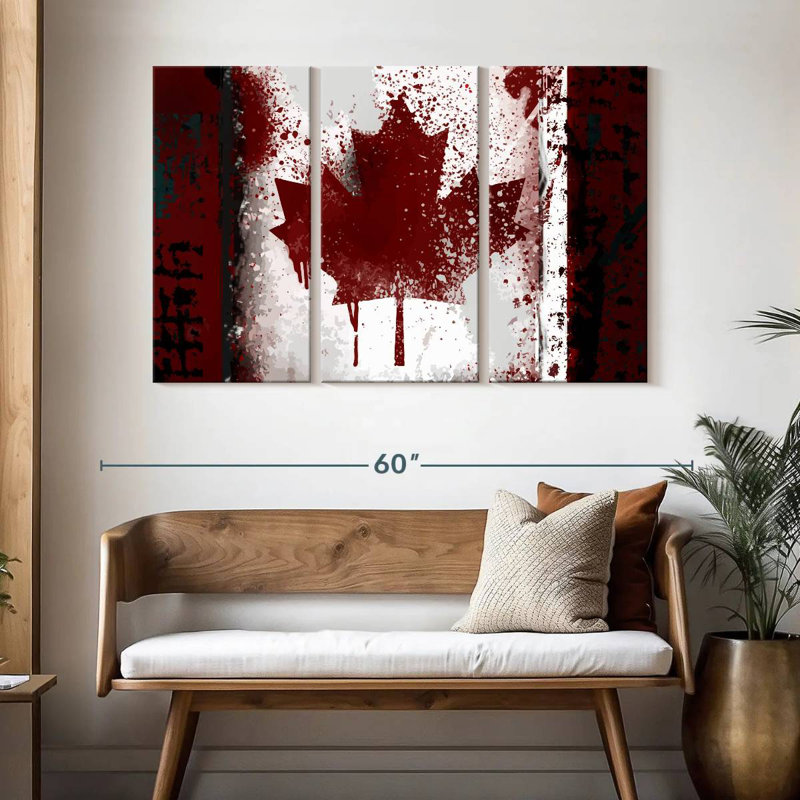 Borges Rustic Canada Flag, 32" H x 50" W
