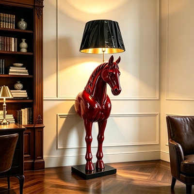 Red Plastic+Glass Steel+Iron Free Form Floor Lamps