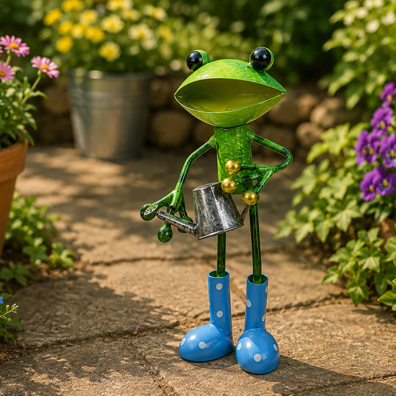 Bromberg Frog Weather Resistant Metal Garden Statue