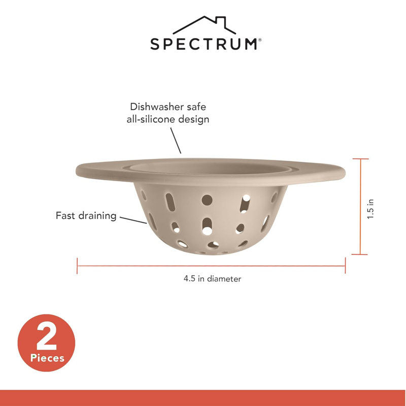 Ensemble de 2 filtres à tamis en silicone Spectrum Taupe, Taupe