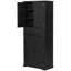 Armoire de rangement multifonctionnelle noire, tablettes en MDF réglables, utilisation intérieure moderne