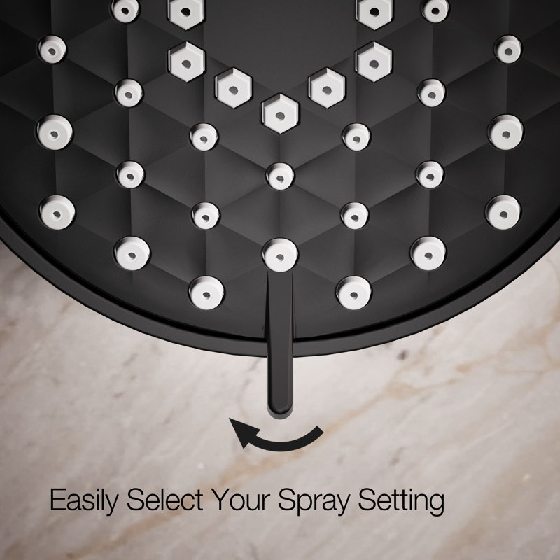 Flood Fixed Shower Head, Matte Black, 2.5 GPM