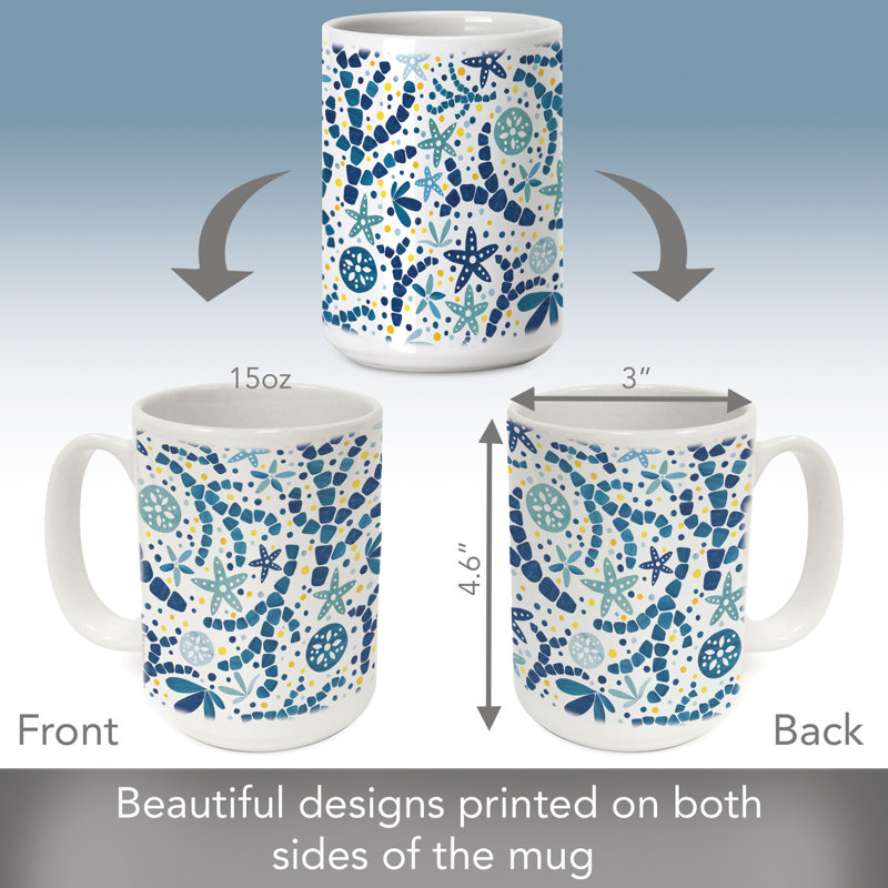 Corail Shell Toss 15 oz. Tasse décorative en céramique