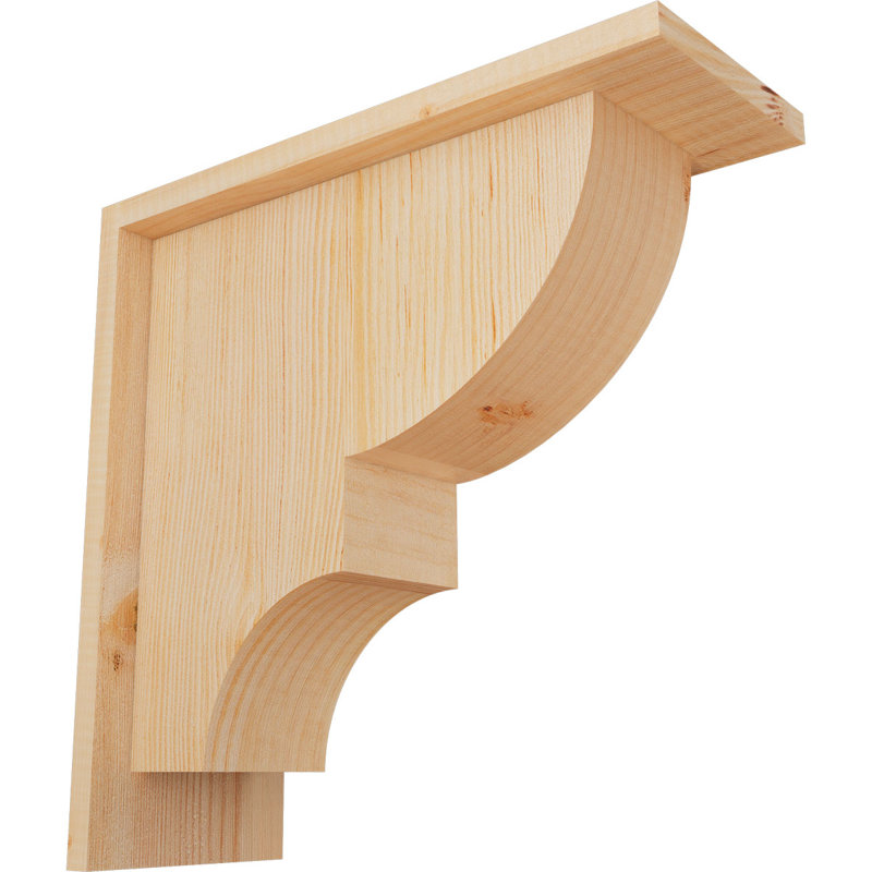 Corbeau Ridgewood avec contre-plaque, H 14 po x l 5,5 po x P 14 po, Sapin de Douglas, Lisse