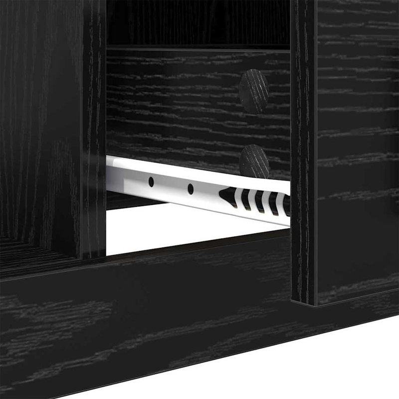 Coffee Table with Storage, Black Oak