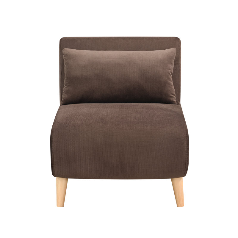 Fauteuil-lit convertible 2-en-1, canapé-lit pliable moderne Mid-Century avec pieds en bois, fauteuil multifonctionnel pour petit espace, bureau d'appartement