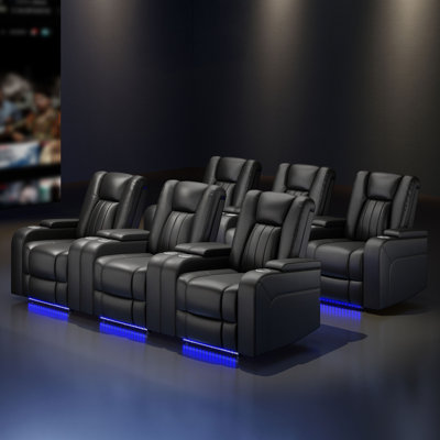 Fauteuil inclinable électrique de 38 po avec compartiment pour accoudoirs, USB et type C (ensemble de 6)