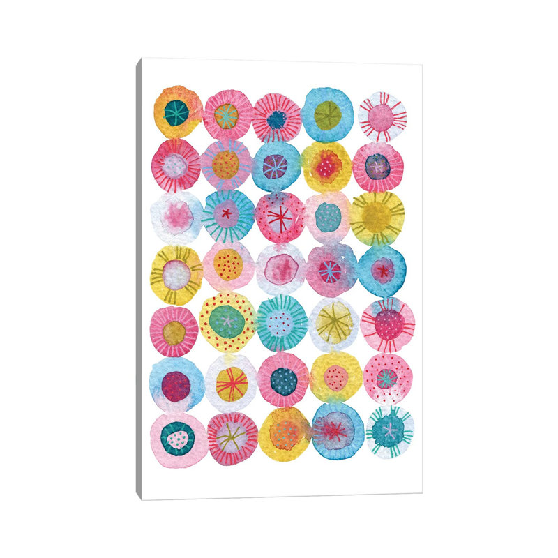 « Fiesta » par Nic squirrell-impression d’art graphique, H 12 po x l 8 po x P 0,75 po, Toile tendue, Pas de tapis