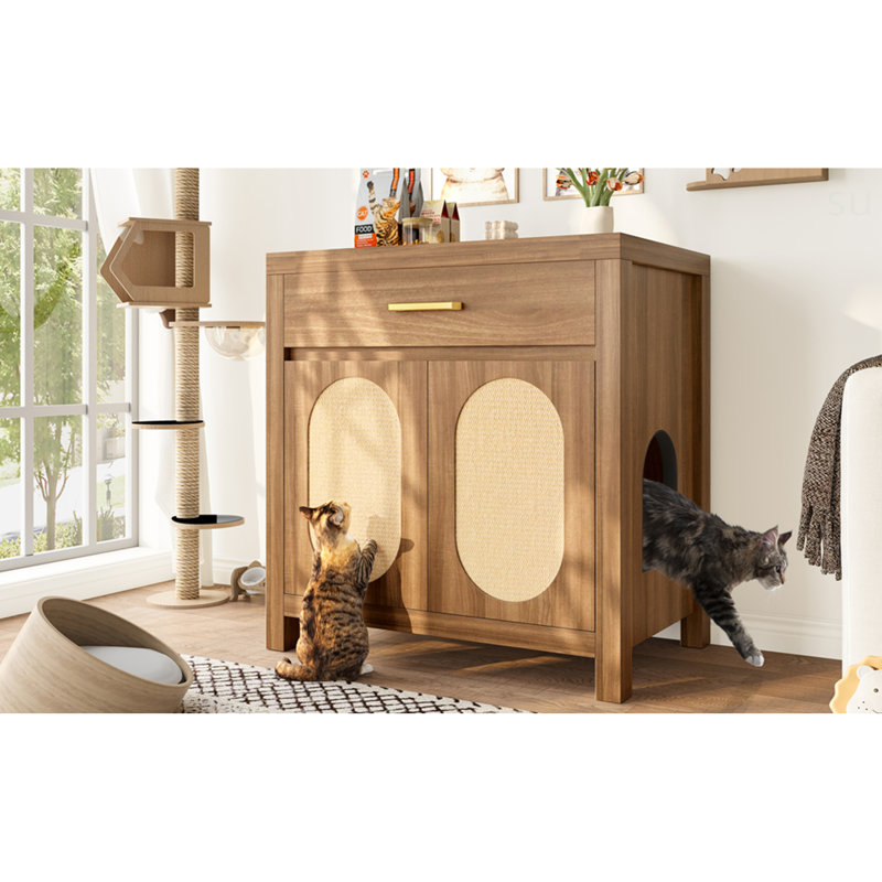 Enceinte de litière pour chat Velkan, Espresso