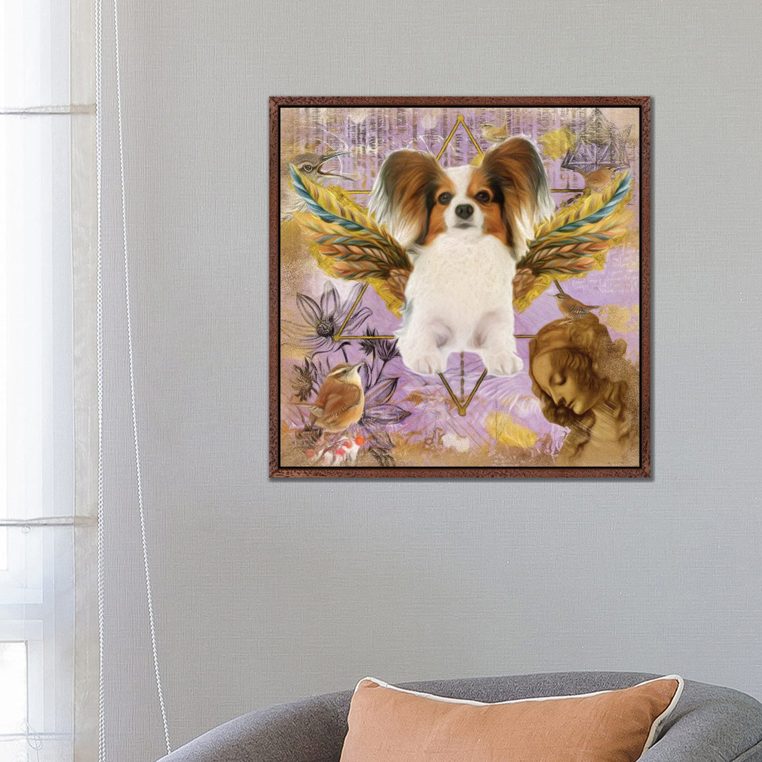 Papillon Hund Engel Da Vinci von Nobility Dogs - Galerie-umwickelte Leinwand Giclée auf Leinwand