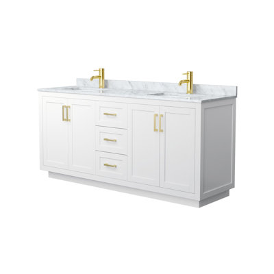 Miranda 72" Freestanding Double Bathroom Vanity with Marble Top