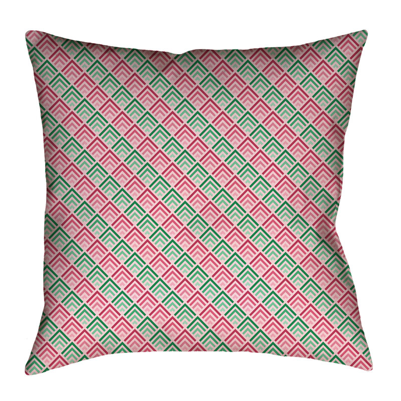 Coussin Katelyn Elizabeth, 18 po x 18 po, Rose/vert, Polyester