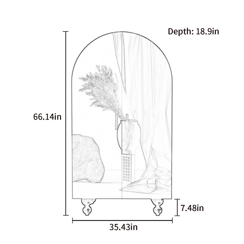 Armoire arquée avec tablettes et portes