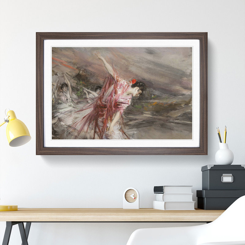 The Spanish Dancer by Giovanni Boldini - Picture Frame Painting, Walnut Framed, 36cm H x 48cm W x 2cm D