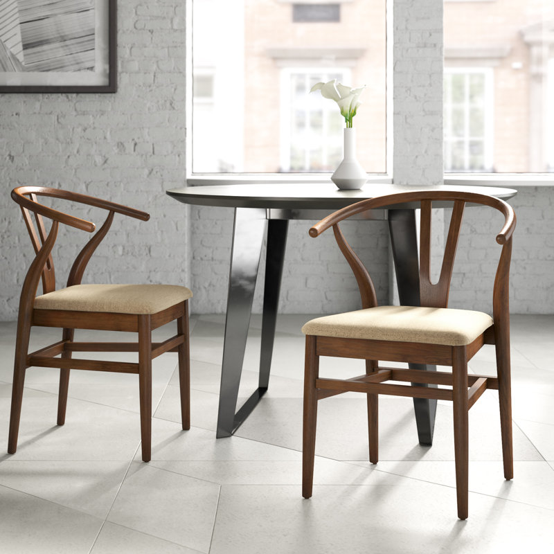 Bloomdale 19'' H Jute Upholstered Walnut Stacking Armchair, Tinted Raw