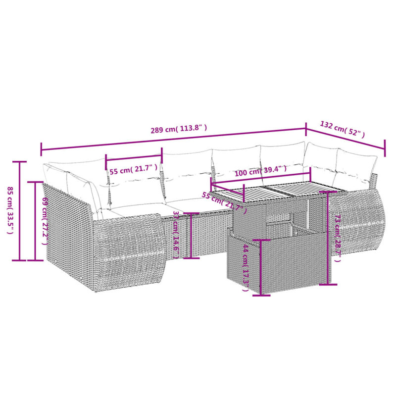 Vidaxl Garden Sofa Set