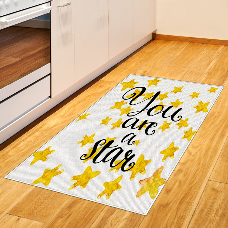 Lifestyle Yellow Area Rug, Rectangle 4' x 5'8"
