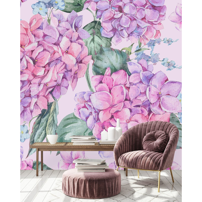 Floral Wall Mural, 8.33' W x 8.33' L