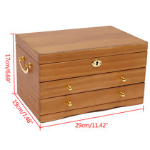 Contemporary Wooden Jewelry Box - 11.5W x 12.38H in.