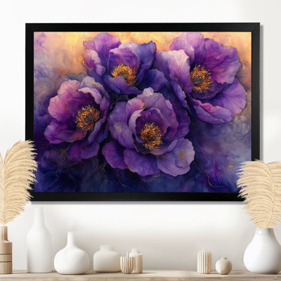 Golden Lavender Peonies Flowers Serenity II - Peonies Wall Art
