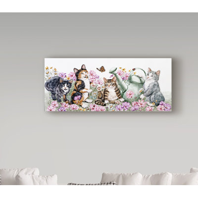Gilstrap 'Flower Cats' Acrylic Painting Print on Wrapped Canvas