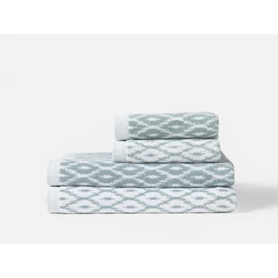 Stinson Organic Minimalist Bath Set/4 BT, HT Alpine White/Pacific Blue