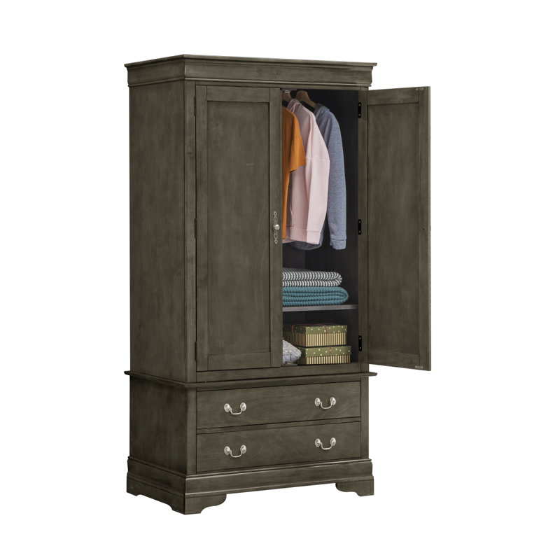 Armoire Glory Furniture Louis Phillipe G3105-A, Gris